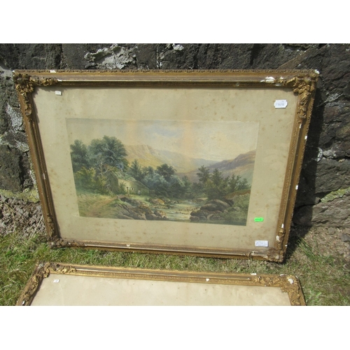 111 - A pair of watercolours  attributed to Henley, Mountainous Landscapes  12ins x 21ins