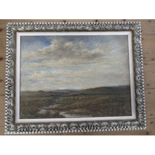 124 - J Ulric Walmsley, oil on canvas, The Moors Flying Dales, 17ins x 22.5ins