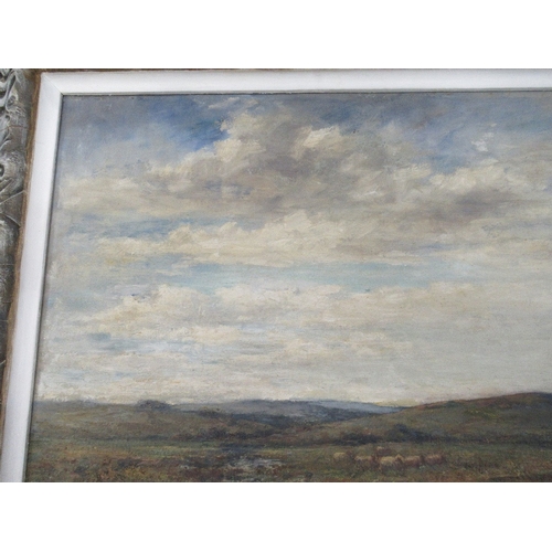 124 - J Ulric Walmsley, oil on canvas, The Moors Flying Dales, 17ins x 22.5ins