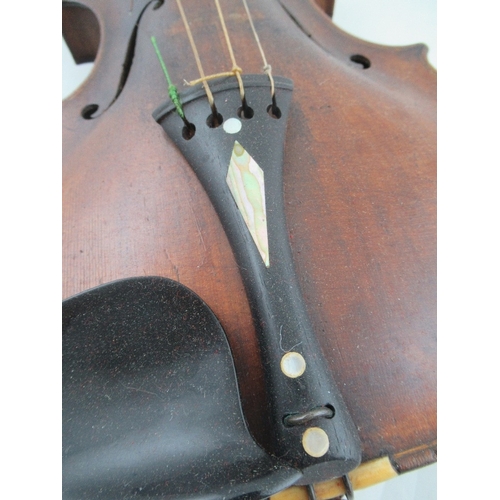 139 - A cased violin, with two piece back, bearing label for repairer M. Andersen