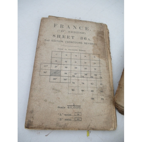 148 - A Collection of WWI linen backed folding maps, of France and Belgium regions, (9)