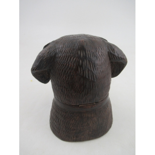 157 - A carved Black Forest Inkwell Modelled as a St Bernard with Brandy Barrel