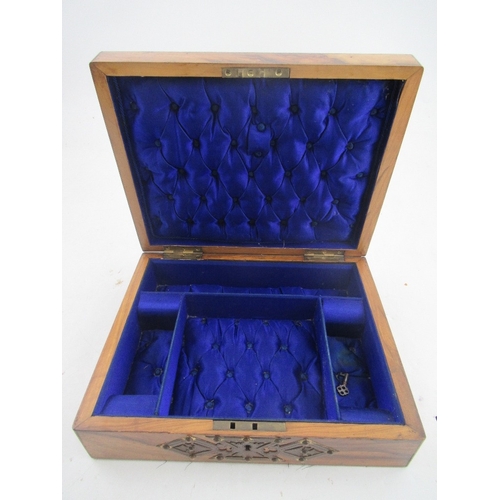 158 - A 19th Aesthetic Movement olive Wood jewellery box