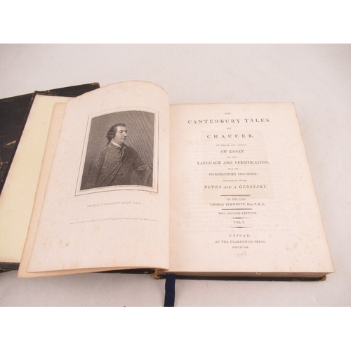 171 - The Canterbury Tales of Chaucer, by the late Thomas Tyrwhitt, second edition, two volumes, 1798