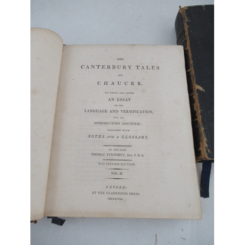 171 - The Canterbury Tales of Chaucer, by the late Thomas Tyrwhitt, second edition, two volumes, 1798