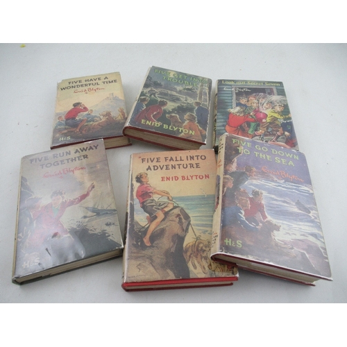 197 - Enid Blyton Five Fall into Adventure 1st 1950 d/w Five go Down to the Sea 1st edition 1953 d/w Five ... 