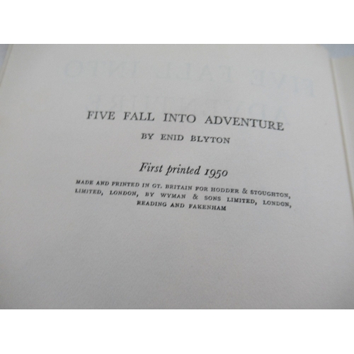 197 - Enid Blyton Five Fall into Adventure 1st 1950 d/w Five go Down to the Sea 1st edition 1953 d/w Five ... 