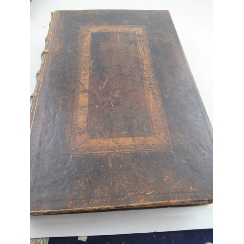 203 - Charles Leslie The Theological Works 1721, two elephant folio vols in full leather Cambridge binding... 