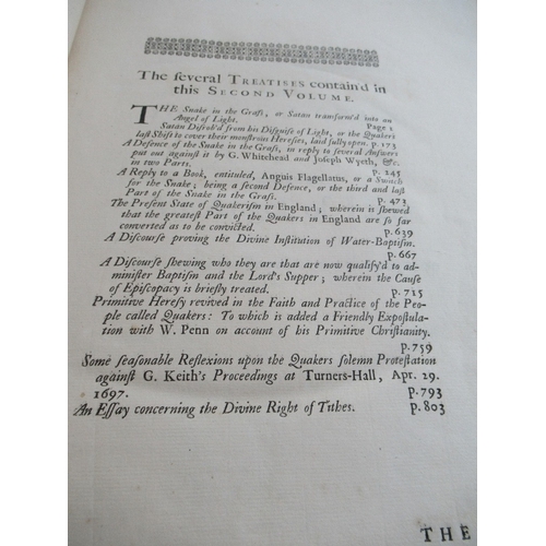 203 - Charles Leslie The Theological Works 1721, two elephant folio vols in full leather Cambridge binding... 