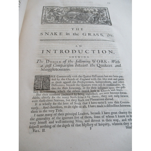 203 - Charles Leslie The Theological Works 1721, two elephant folio vols in full leather Cambridge binding... 