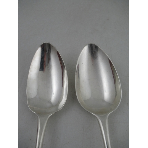 260 - A pair of Georgian silver basting spoons, London 1792, length 12ins