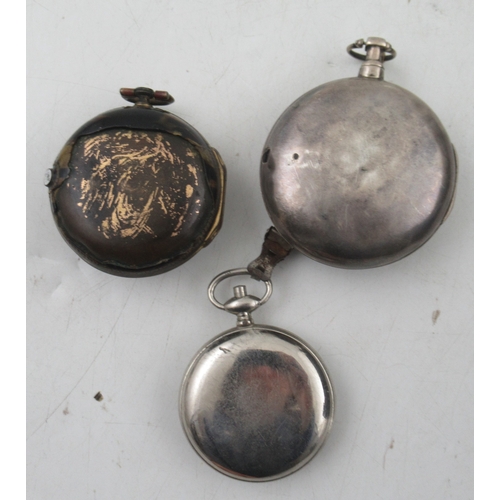 312 - Two Antique pair cased pocket watches, the silver example engraved T Strong London and the tortoises... 