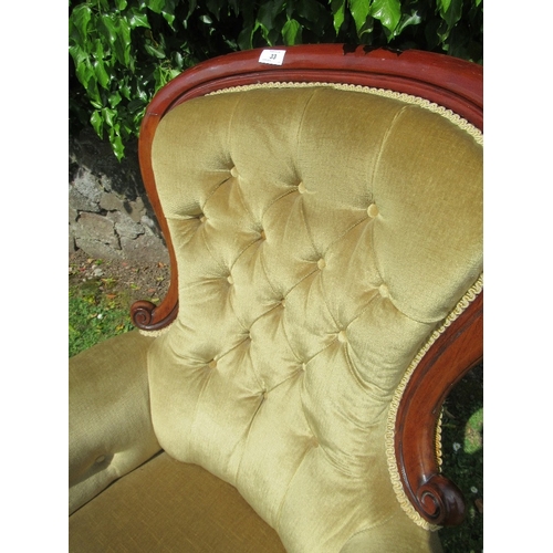 33 - A late Victorian/Edwardian showwood armchair