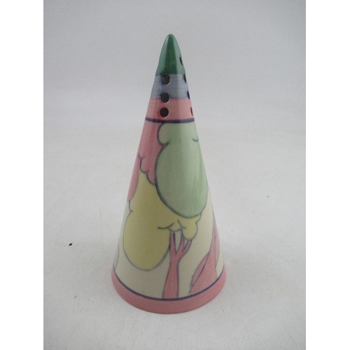 361 - A reproduction Clarice Cliff conical sugar sifter