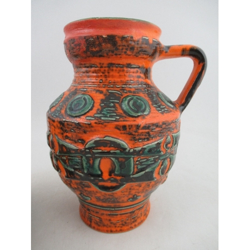 372 - A Spara pottery jug, height 11.5ins, together with a plant pot