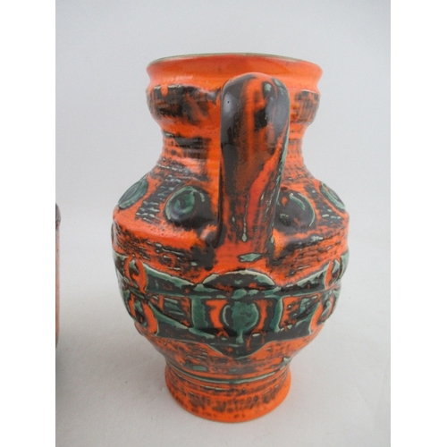 372 - A Spara pottery jug, height 11.5ins, together with a plant pot