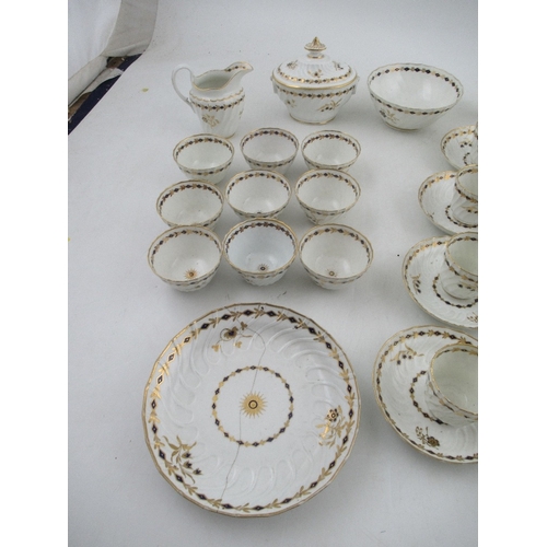 391 - A collection of 18th century Worcester tea ware, bearing the crescent mark , including ten cups and ... 