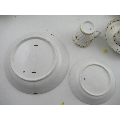 391 - A collection of 18th century Worcester tea ware, bearing the crescent mark , including ten cups and ... 