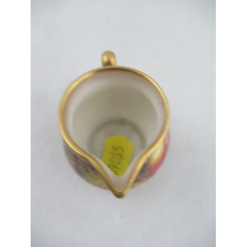 405 - A Royal Worcester miniature milk jug decorated with Fruit by Freeman height approx 1.25ins