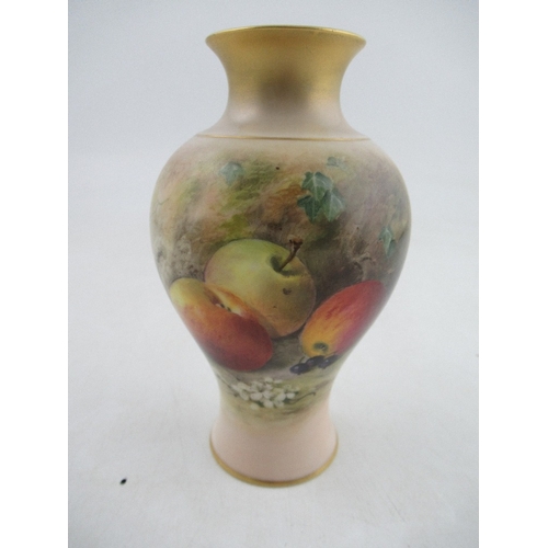 429 - A Royal Worcester vase painted half round with fruit by Ricketts Shape No 2471 height 5.75ins