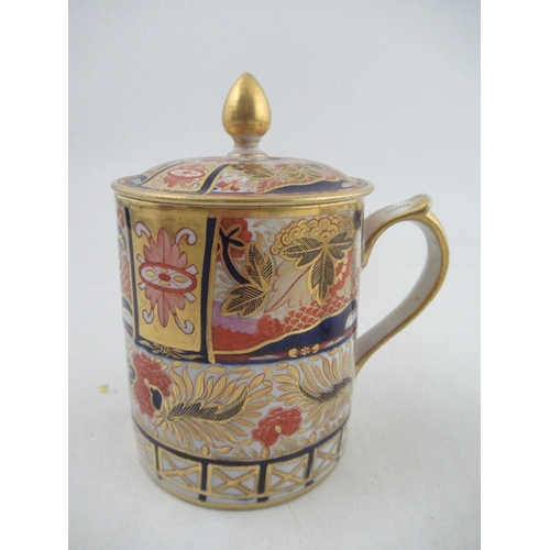 450 - A Chamberlains Worcester tankard with cover and milk jug decorated with an Imari pattern height appr... 