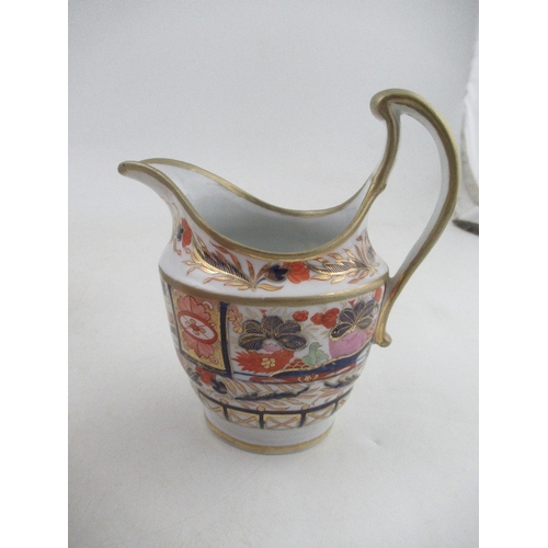 450 - A Chamberlains Worcester tankard with cover and milk jug decorated with an Imari pattern height appr... 