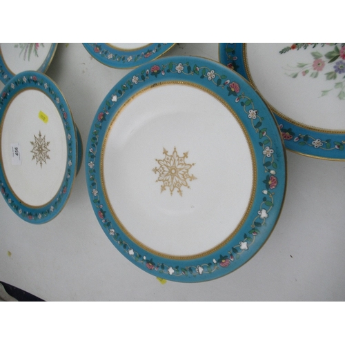 456 - A Royal Worcester dessert service, the twelve plates decorated with floral sprays, with two low comp... 