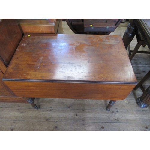 51 - A 19th century mahogany sideboard, width 40ins, together with a 19th century mahogany Pembroke table