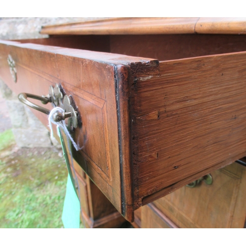 56 - An 18th century walnut kneehole desk, width 34ins, depth 20ins, height 32ins