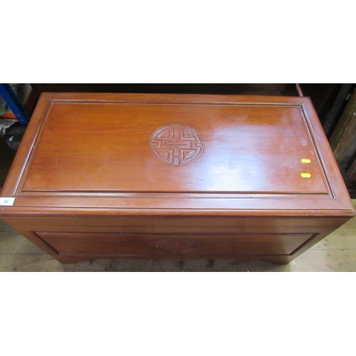 63 - A  Chinese hardwood blanket chest, width 37ins