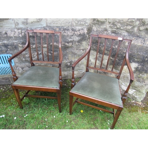 71 - A pair of 19th century style armchairs