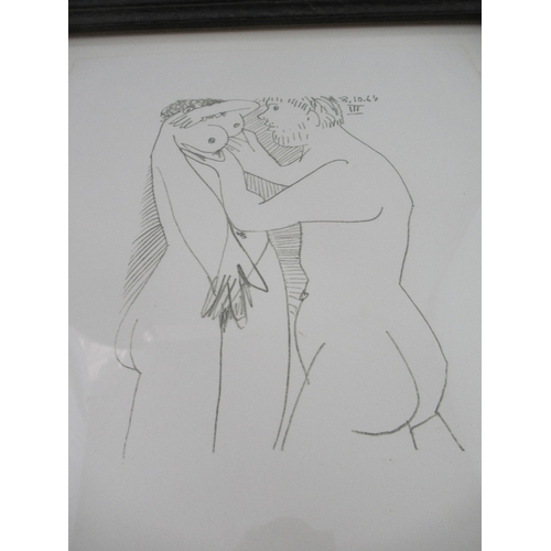 93 - Pablo Picassso, lithograph, October 8, 1964 #10 from the suite 'Le Gout du Bonheur,' image dated 8-1... 