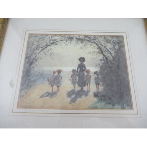 98 - Two Prints of Children on a beach one after Goethem 5.5ins x 7ins