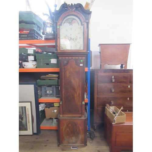 65 - A Georgian long case clock, with mahogany case