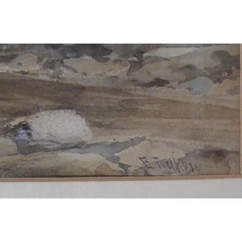 102 - Edward Tucker, watercolour, Fishing on the Dee, 11insx 17.5ins, together with T Underwood, watercolo... 