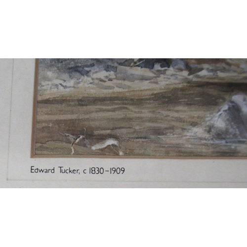 102 - Edward Tucker, watercolour, Fishing on the Dee, 11insx 17.5ins, together with T Underwood, watercolo... 