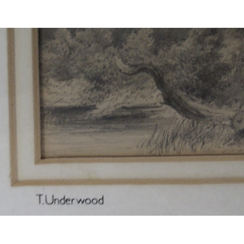 102 - Edward Tucker, watercolour, Fishing on the Dee, 11insx 17.5ins, together with T Underwood, watercolo... 