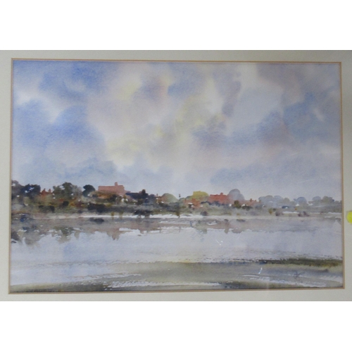 103 - David Gay, watercolour, together with three prints including a Russell Flint