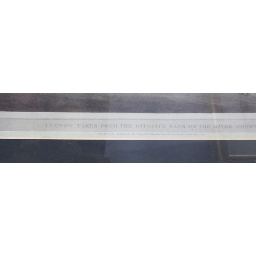 108 - Engraved by Thomas Daniell, coloured engraving Lucnow Taken from the Opposite Bank of the River Goom... 