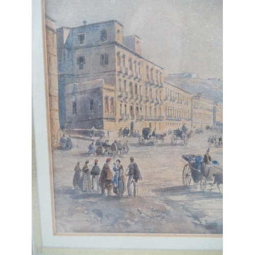 114 - A 19th century watercolour, promenade the view of Naples, 7ins x 10ins
