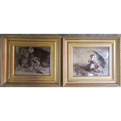 117 - Two Victorian framed crystoleum, both of children, 7ins x 9.5ins