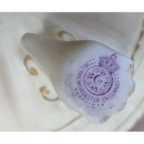 121 - Three Royal Worcester blush ivory covered pot pourri