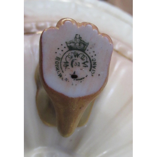 121 - Three Royal Worcester blush ivory covered pot pourri