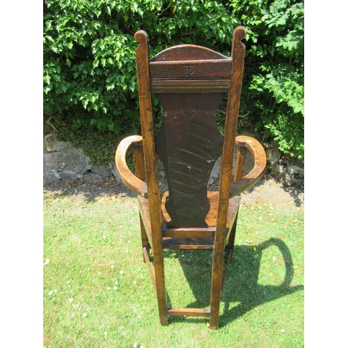 14 - An Arts and Crafts style open arm chair