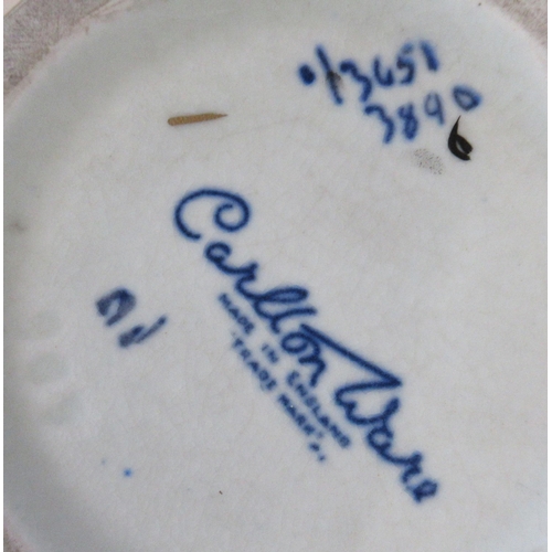 140 - A Carlton Ware dish, plate and a vase, all decorated in the Sketching Bird pattern