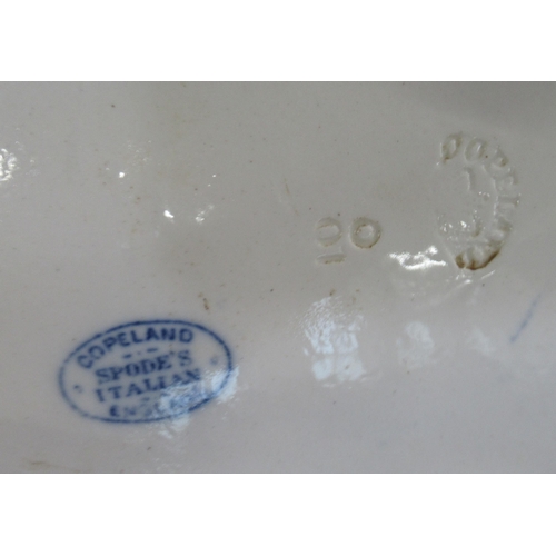 184 - A collection of blue and white, to include a Spode Italian pattern tray, width 19ins, Metropolitan S... 