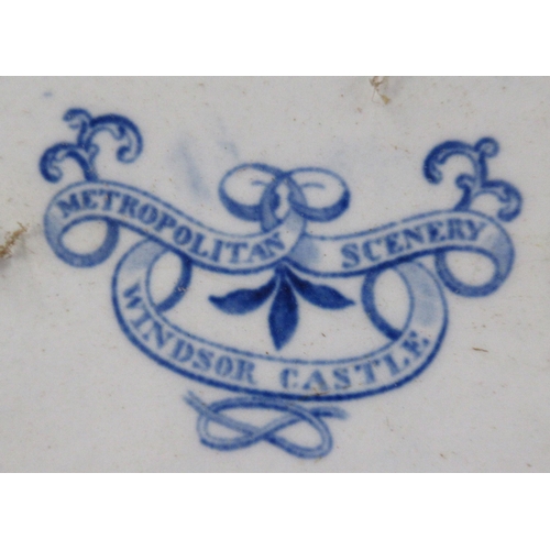 184 - A collection of blue and white, to include a Spode Italian pattern tray, width 19ins, Metropolitan S... 