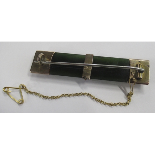 219 - A Victorian hardstone brooch, with 9ct gold mounts