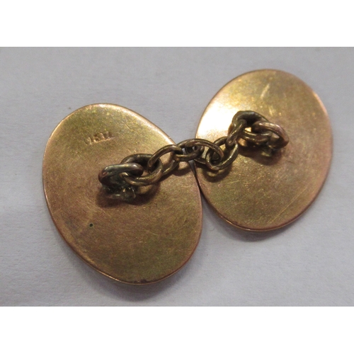 227 - Two pairs of 9ct gold cufflinks, weight 13.3g, together with other cufflinks and tie pins