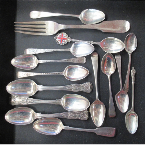 237 - A collection of silver flatware, weight 9oz